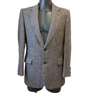 Vintage grey plaid wool blazer 40R